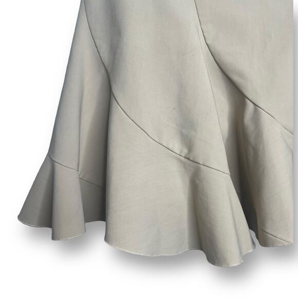 Rampage Size Small Classic Khaki Flared Trumpet Career Skirt Retro Bias Cut - Picture 3 of 8
